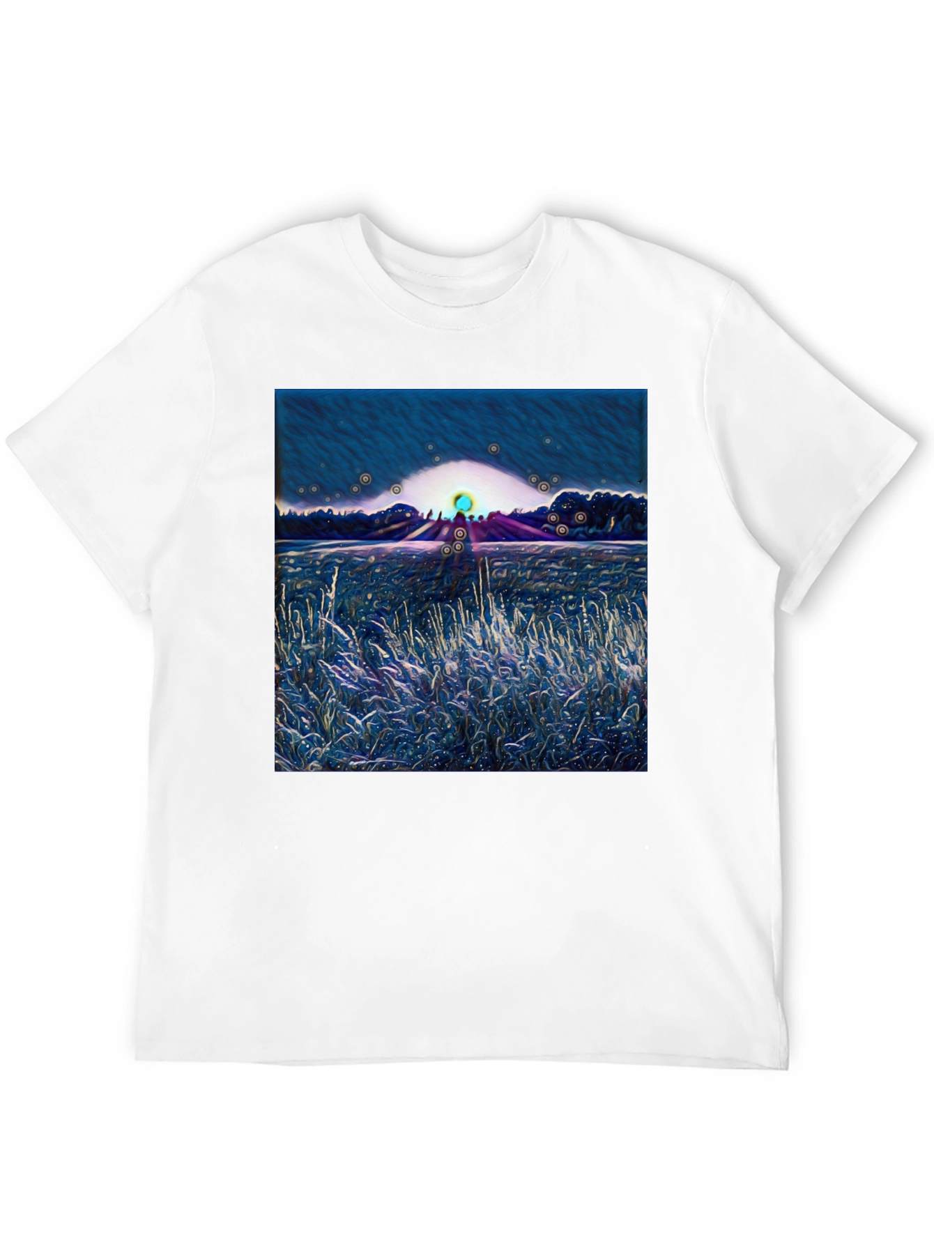 Abstract Landscape Graphic Tee - Soft Cotton Blend