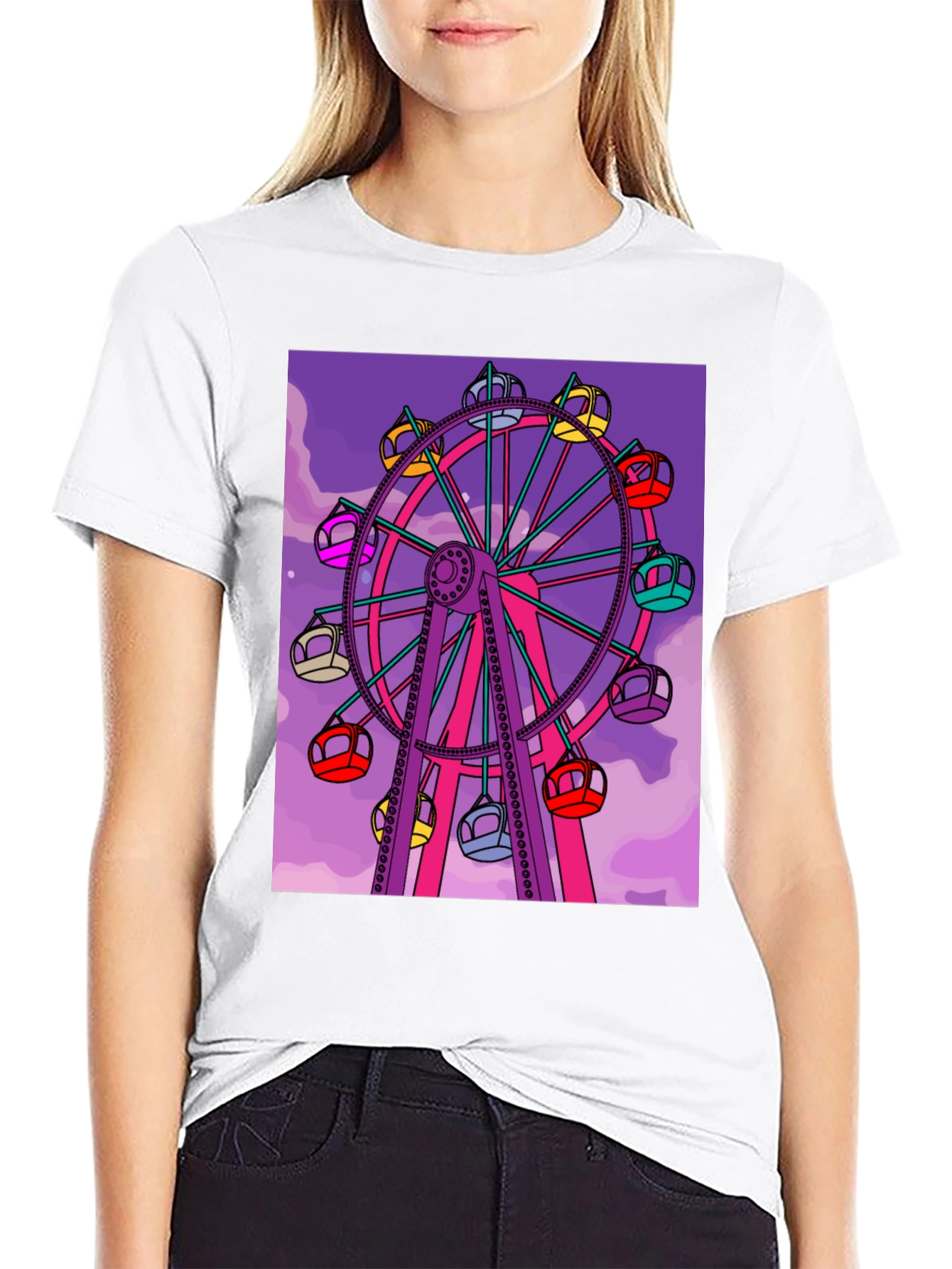 Ferris Wheel Graphic Tee - Fun Carnival Shirt
