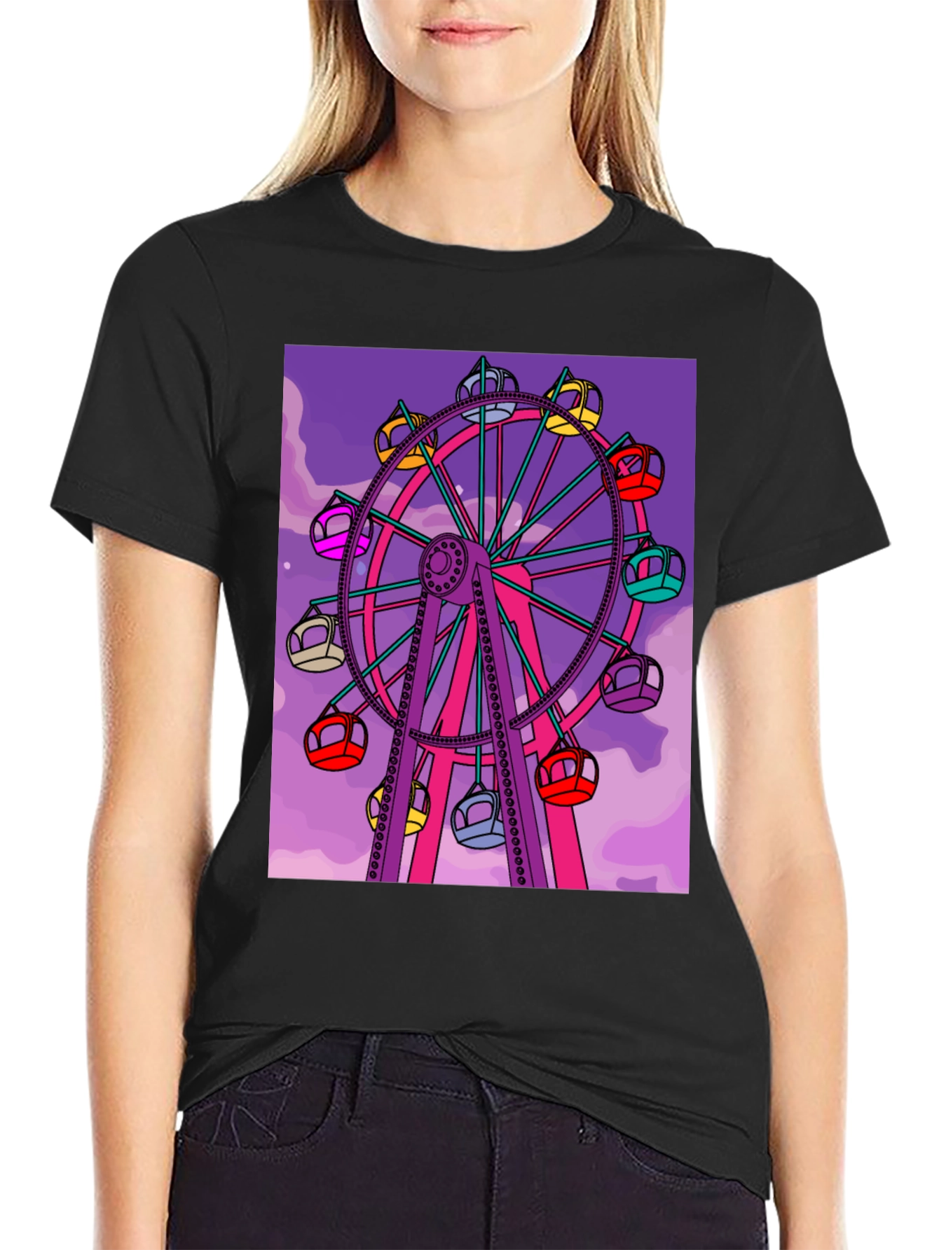 Ferris Wheel Graphic Tee - Fun Carnival Shirt