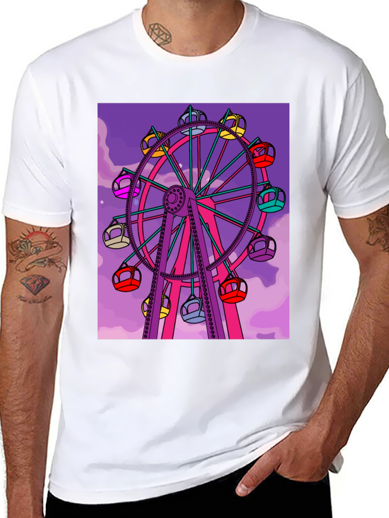 Ferris Wheel Graphic Tee - Fun Carnival Shirt