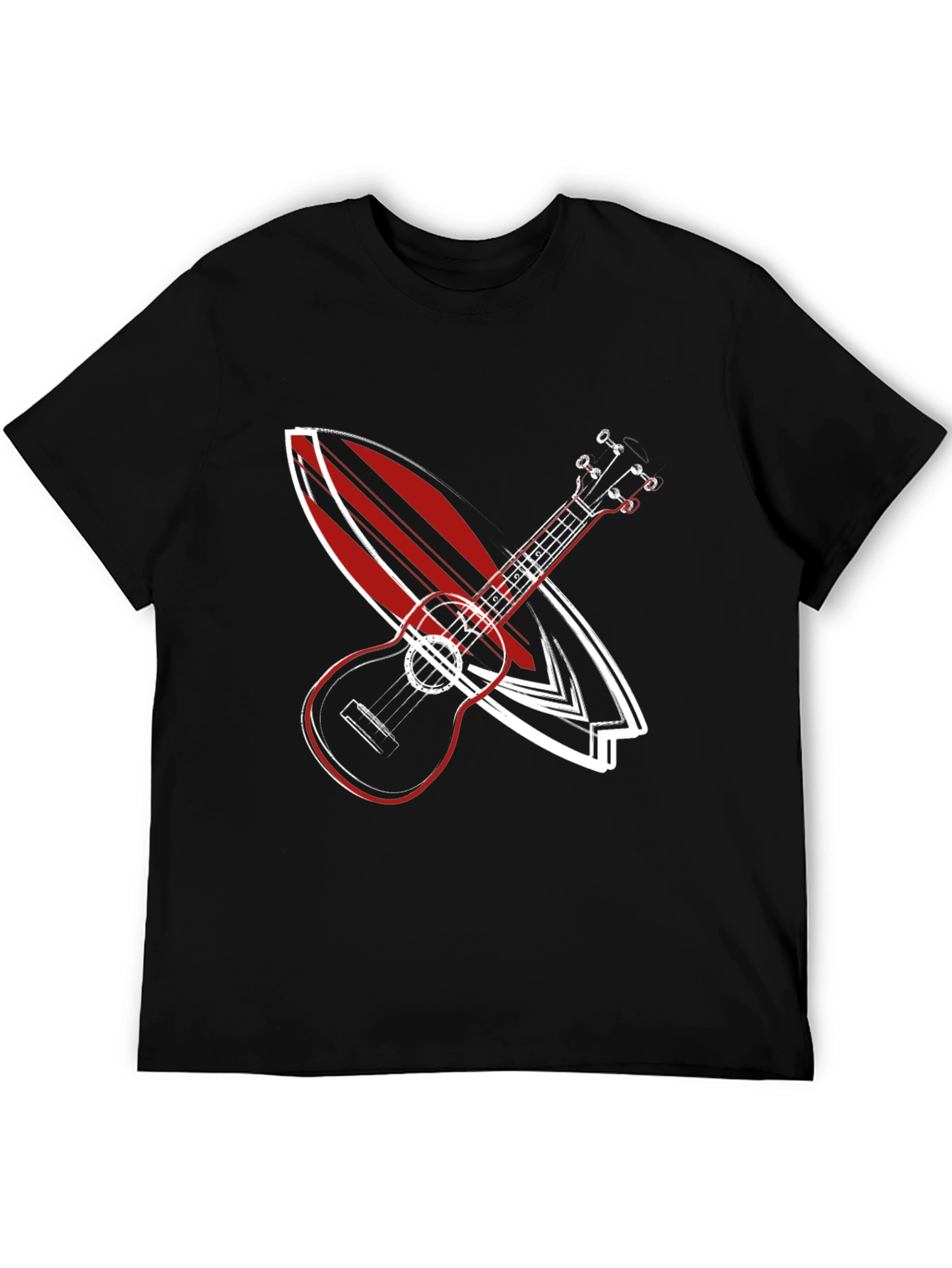 Ukulele Surfboard Graphic Tee - Cool Summer Vibe Shirt