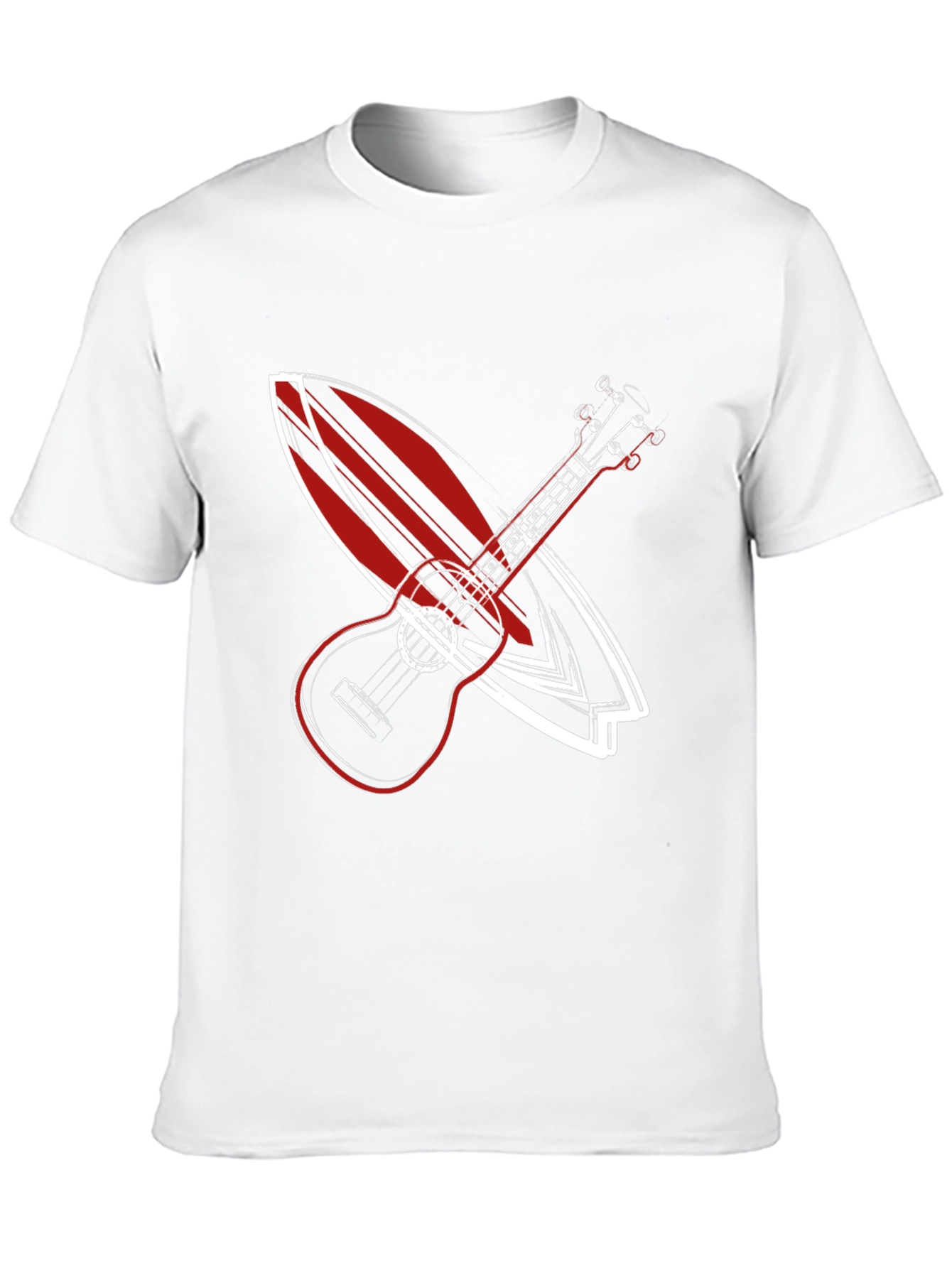 Ukulele Surfboard Graphic Tee - Cool Summer Vibe Shirt