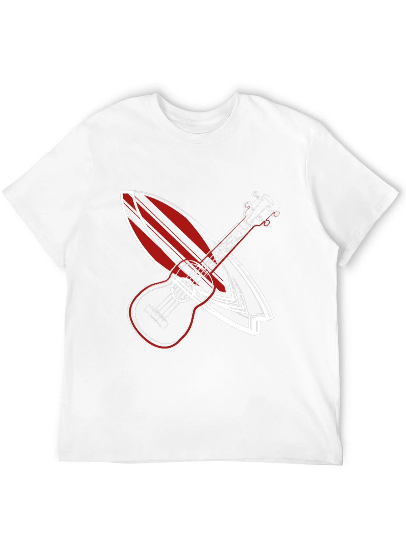 Ukulele Surfboard Graphic Tee - Cool Summer Vibe Shirt