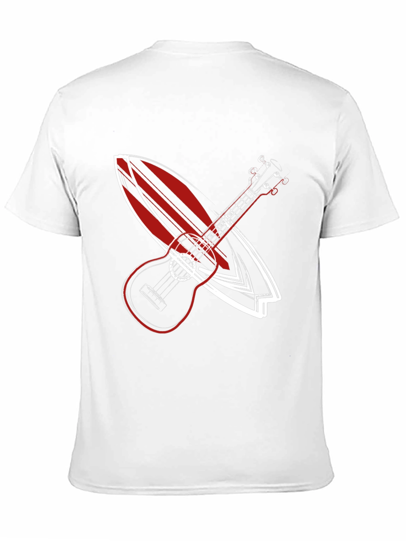 Ukulele Surfboard Graphic Tee - Cool Summer Vibe Shirt