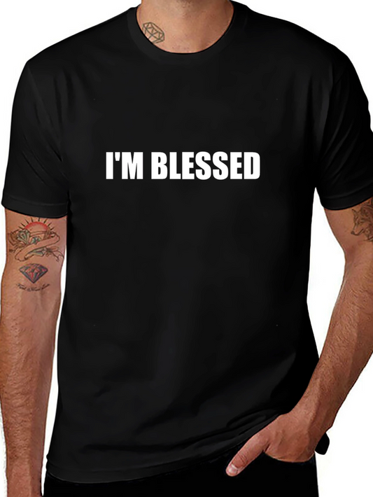 Im Blessed Graphic Tee - Black Cotton Comfort