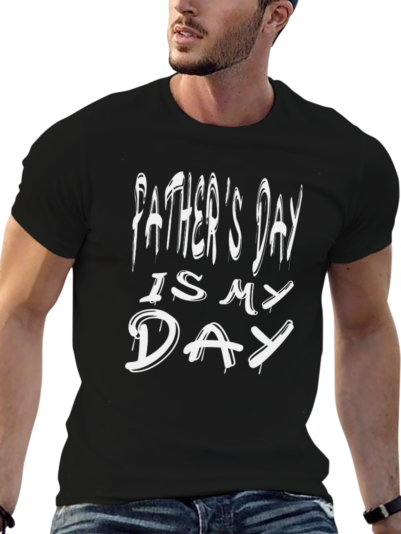 Fathers Day Is My Day Black Graphic Tee