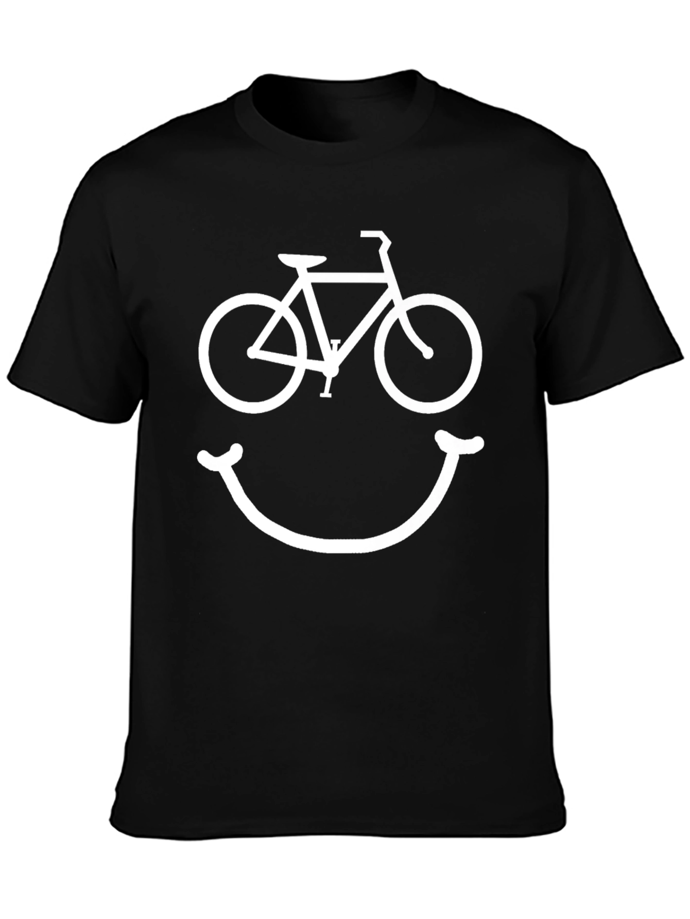 Bike Smile Graphic Tee - Black Cotton T-Shirt