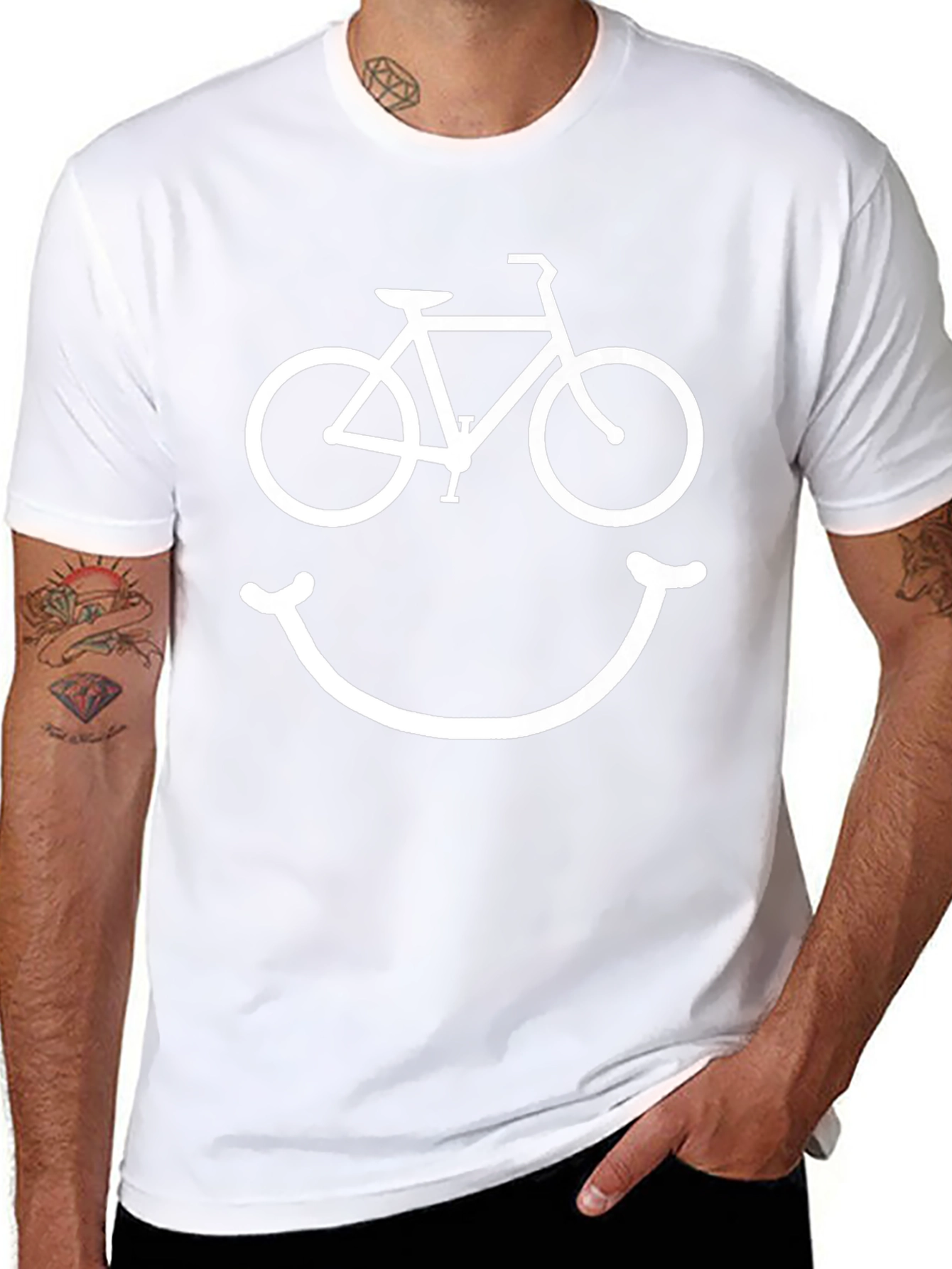 Bike Smile Graphic Tee - Black Cotton T-Shirt