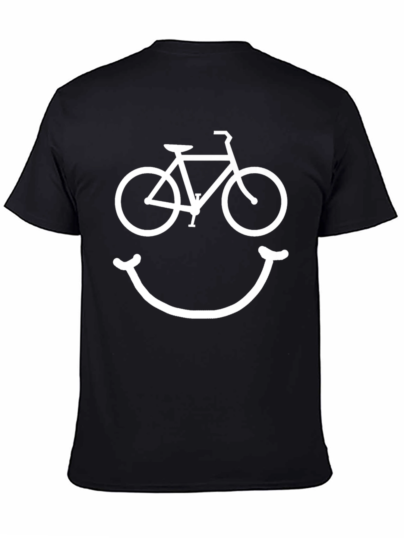 Bike Smile Graphic Tee - Black Cotton T-Shirt