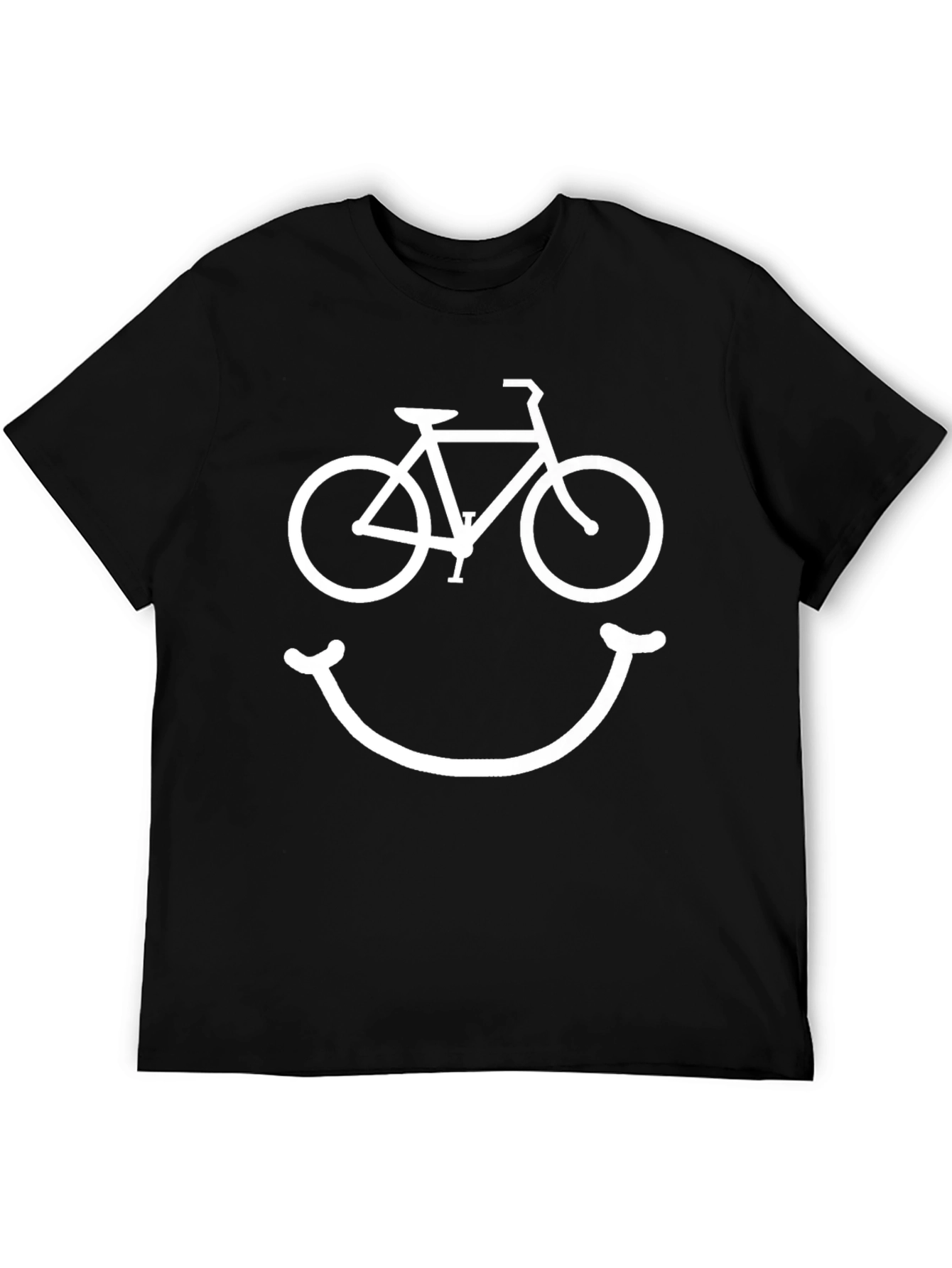 Bike Smile Graphic Tee - Black Cotton T-Shirt