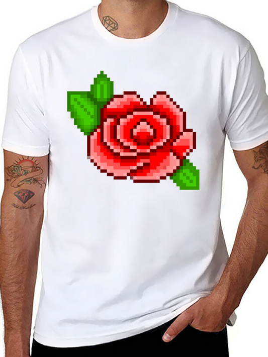 Pixel Rose T-Shirt - Retro Gaming Style