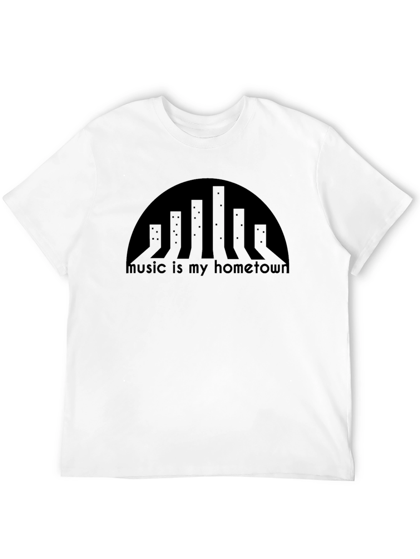 Music is My Hometown Black Graphic Tee
