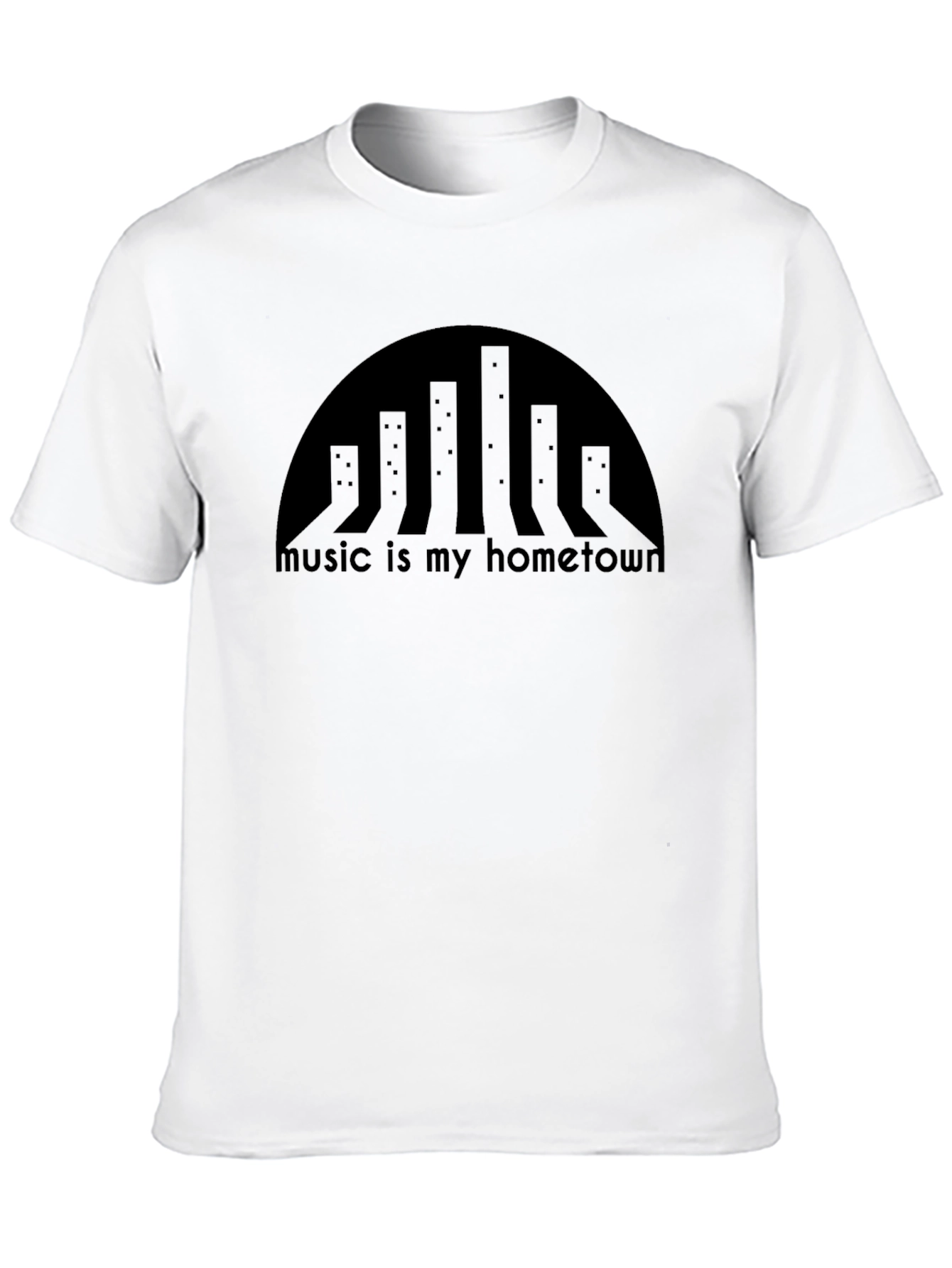 Music is My Hometown Black Graphic Tee