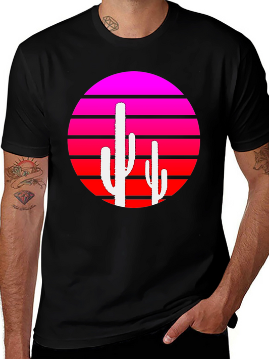 Retro Sunset Cactus Graphic Tee