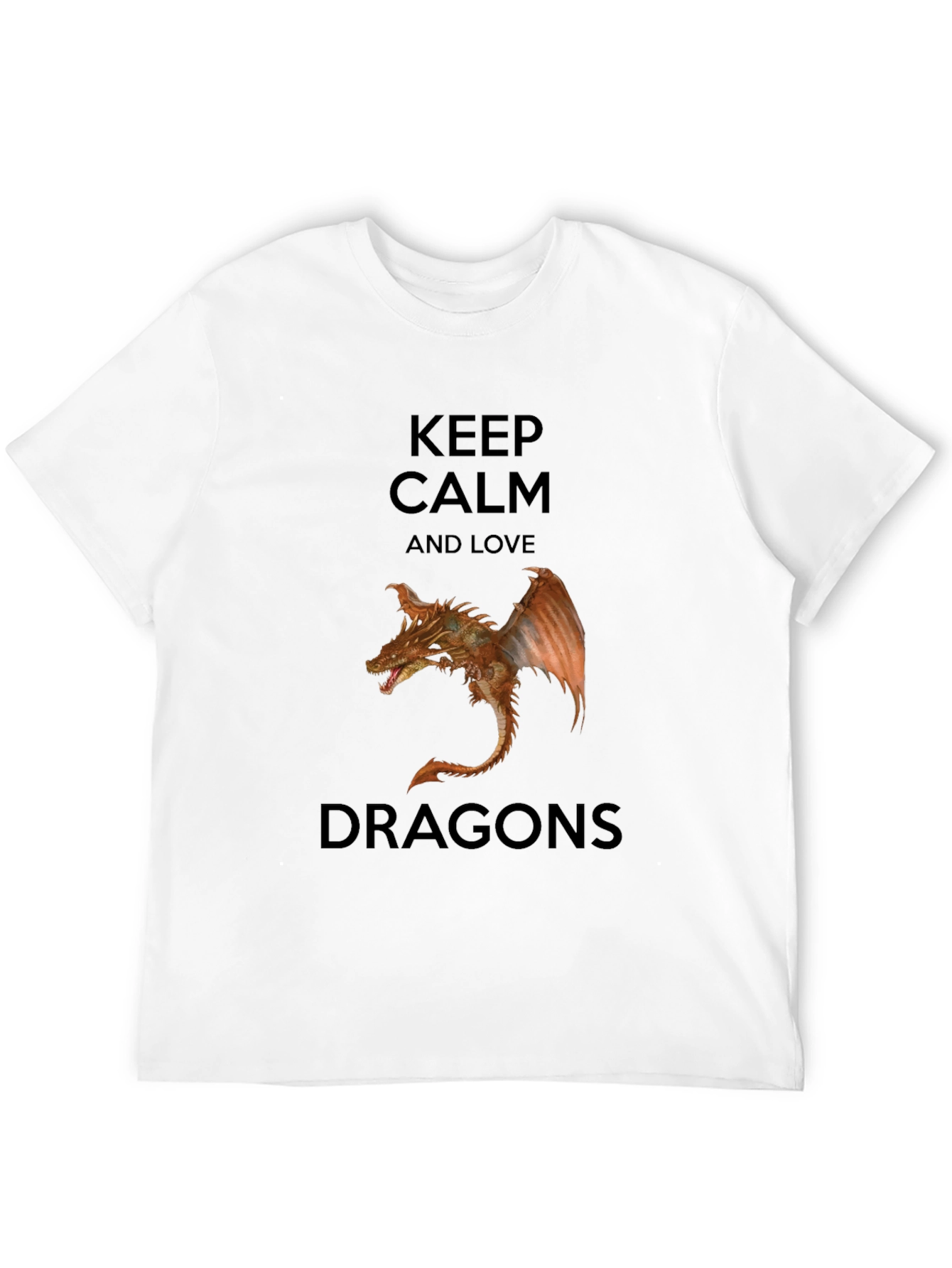 Keep Calm Love Dragons Black T-Shirt