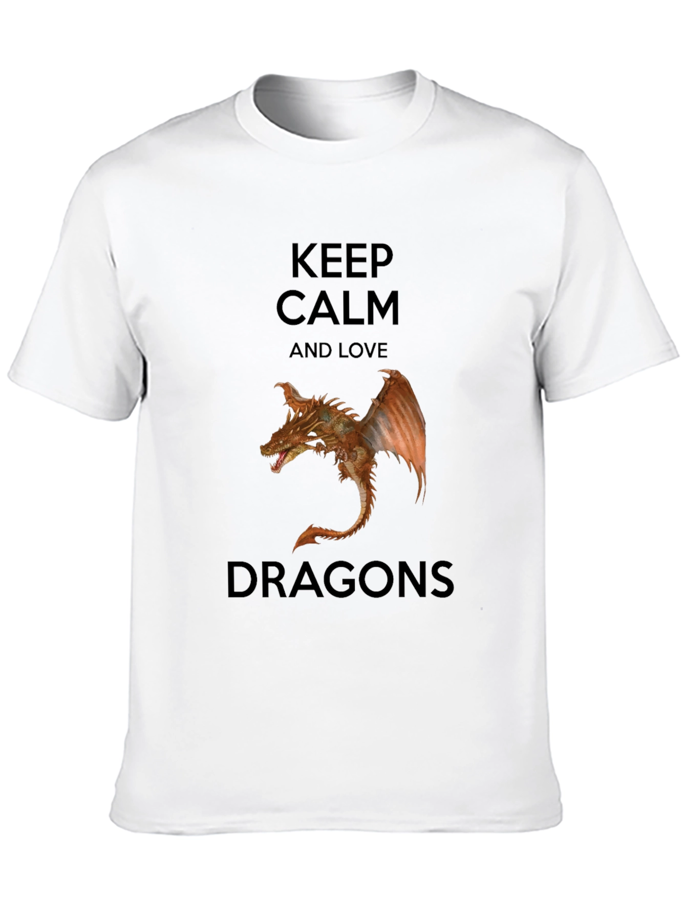 Keep Calm Love Dragons Black T-Shirt
