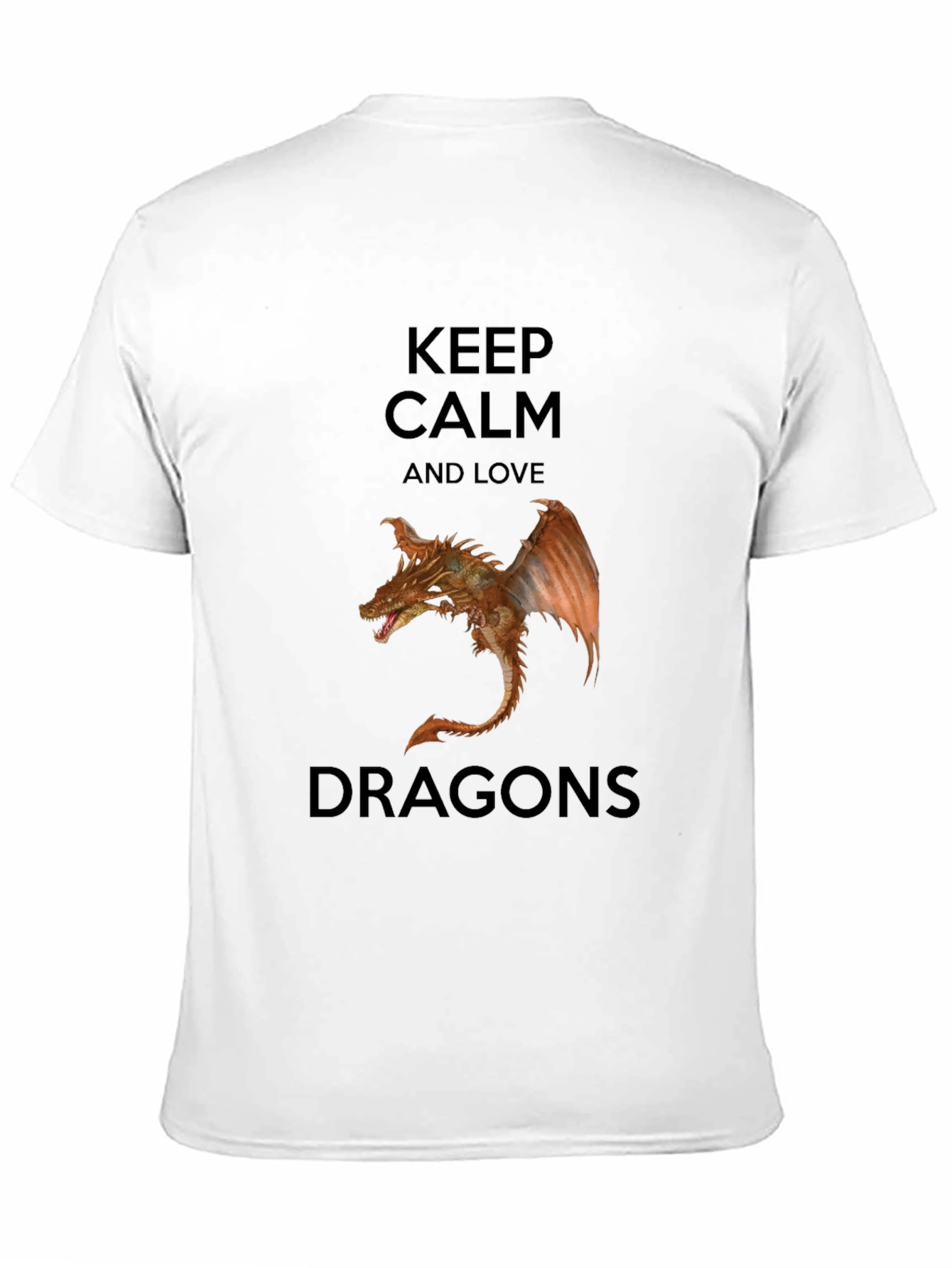 Keep Calm Love Dragons Black T-Shirt
