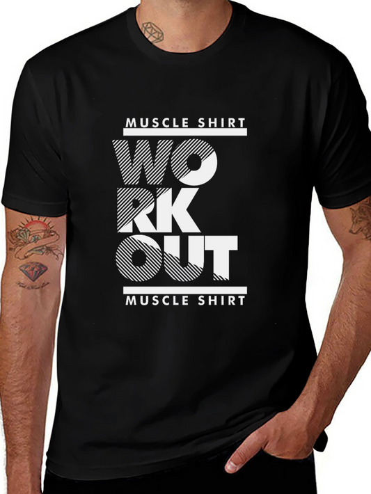 Workout Muscle Shirt - Black Gym Tee