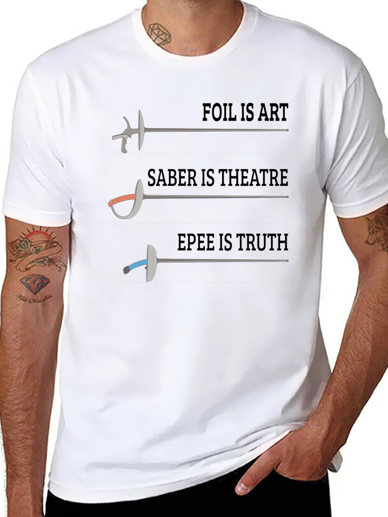 Fencing Foil Saber Epee T-Shirt - Art Theatre Truth