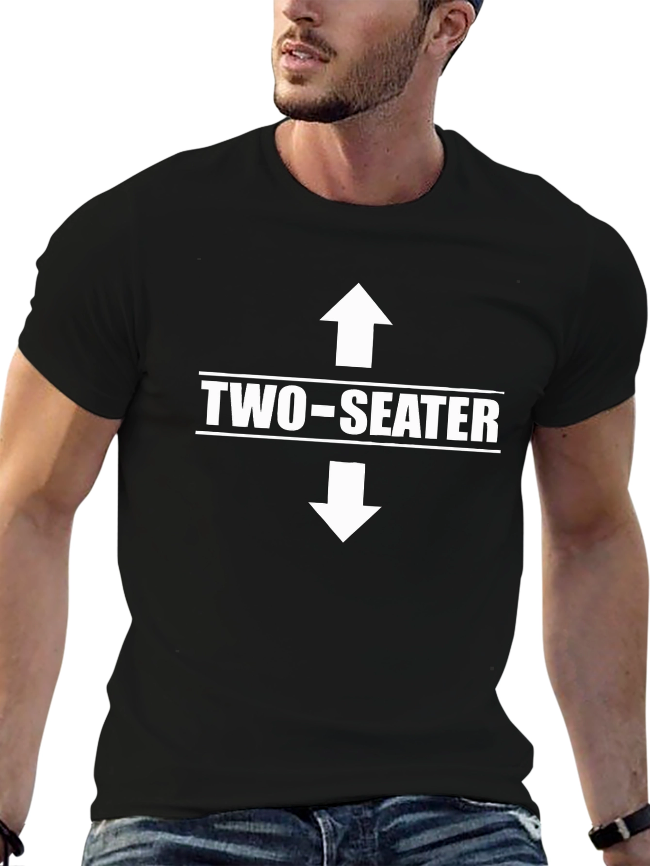 Two-Seater Graphic Tee - Bold & Humorous