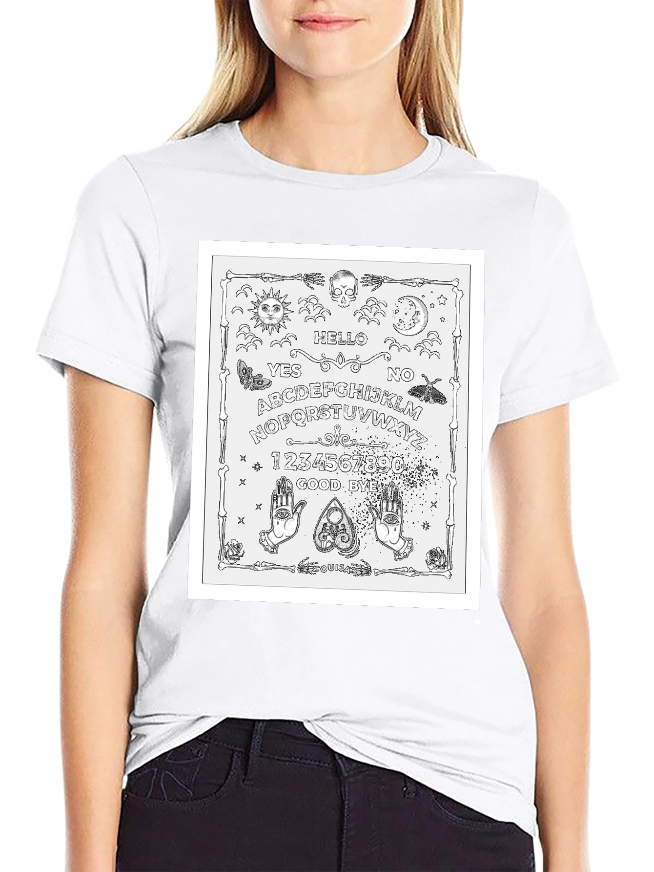 Ouija Board Graphic T-Shirt - Black