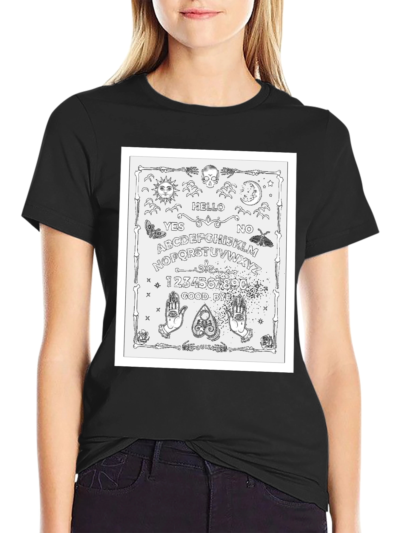 Ouija Board Graphic T-Shirt - Black