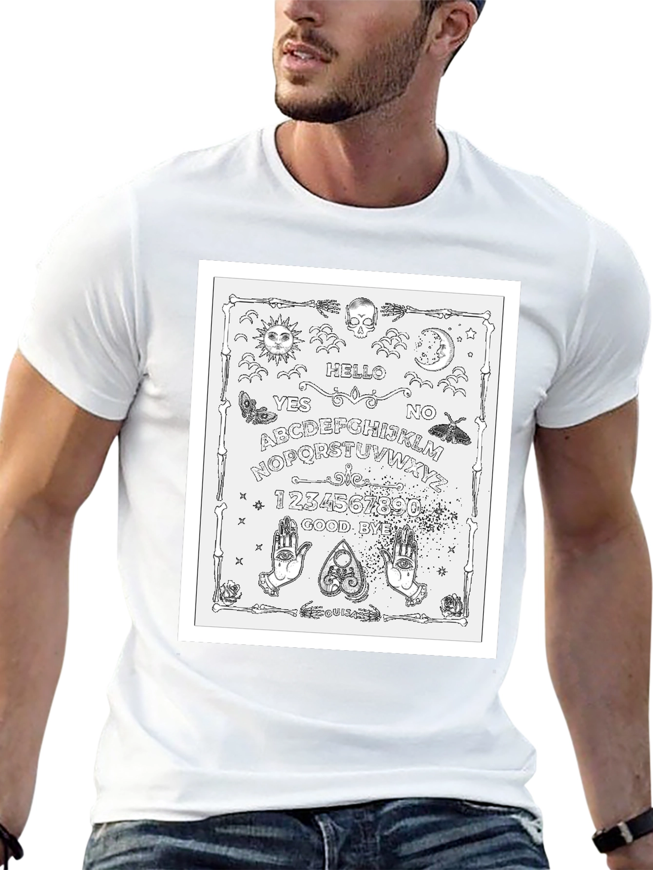 Ouija Board Graphic T-Shirt - Black