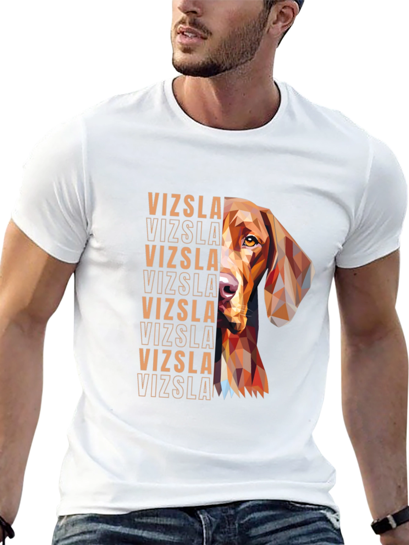 Vizsla Dog Geometric T-Shirt - Unique Graphic Tee