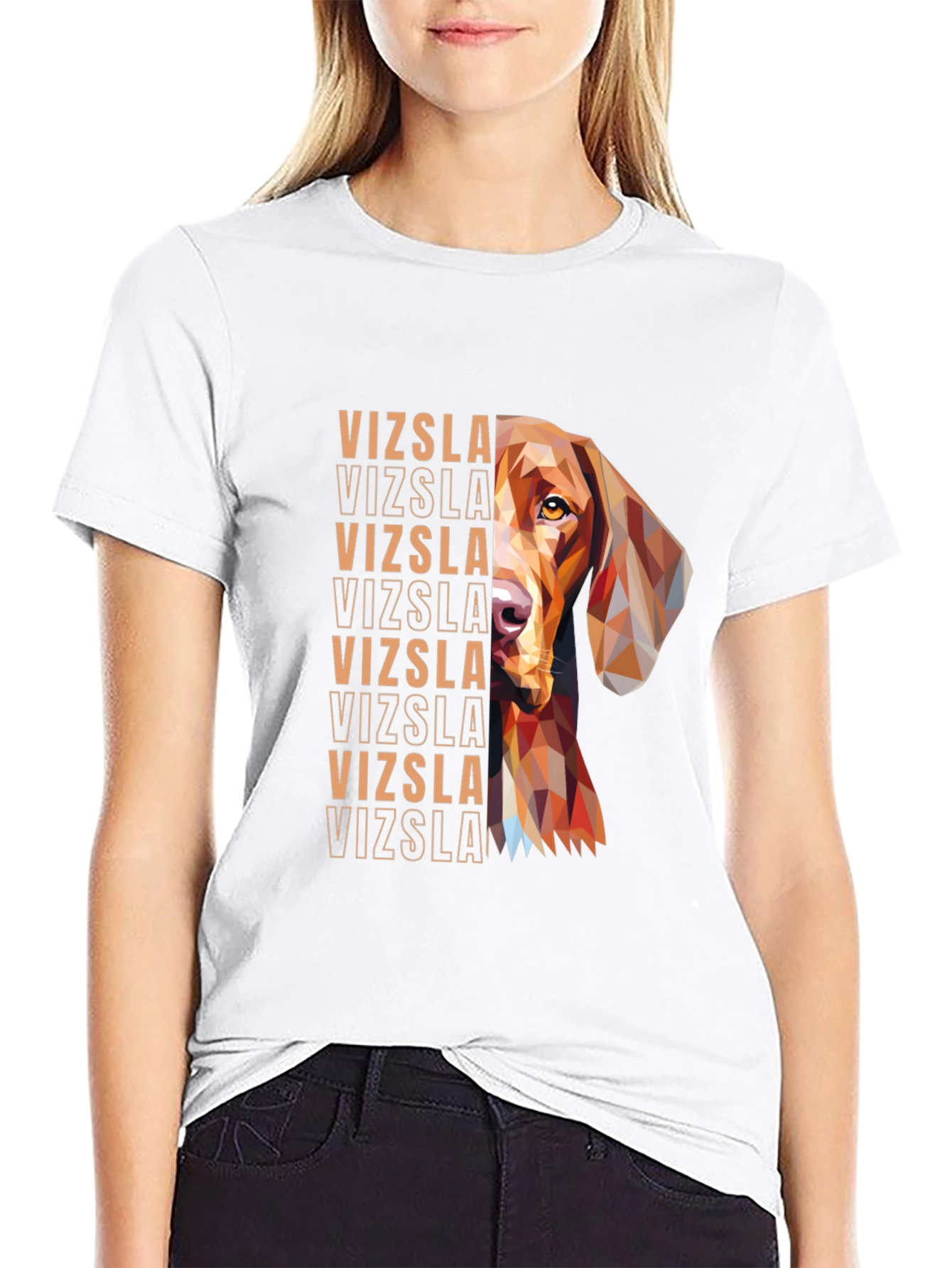Vizsla Dog Geometric T-Shirt - Unique Graphic Tee