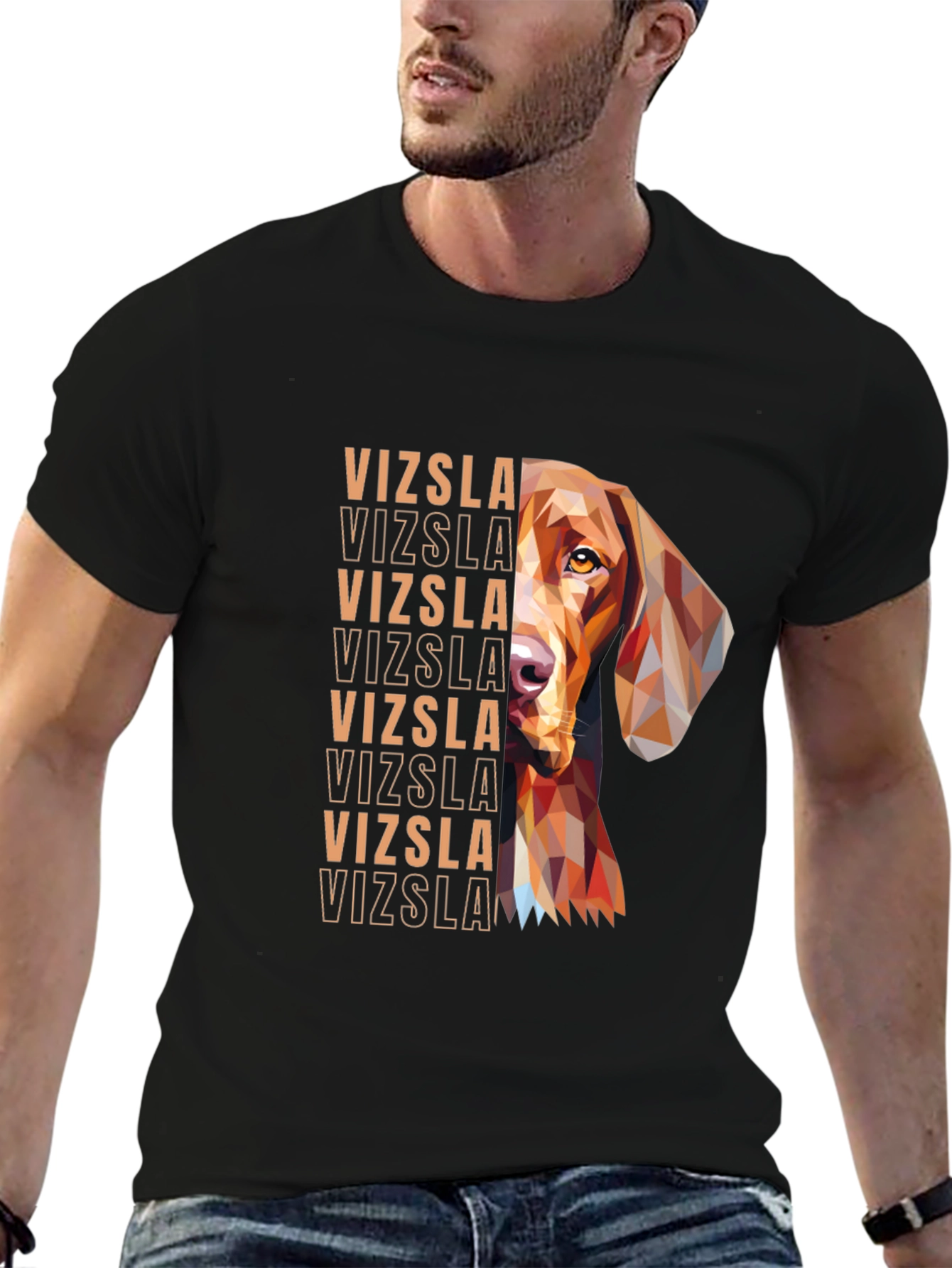 Vizsla Dog Geometric T-Shirt - Unique Graphic Tee