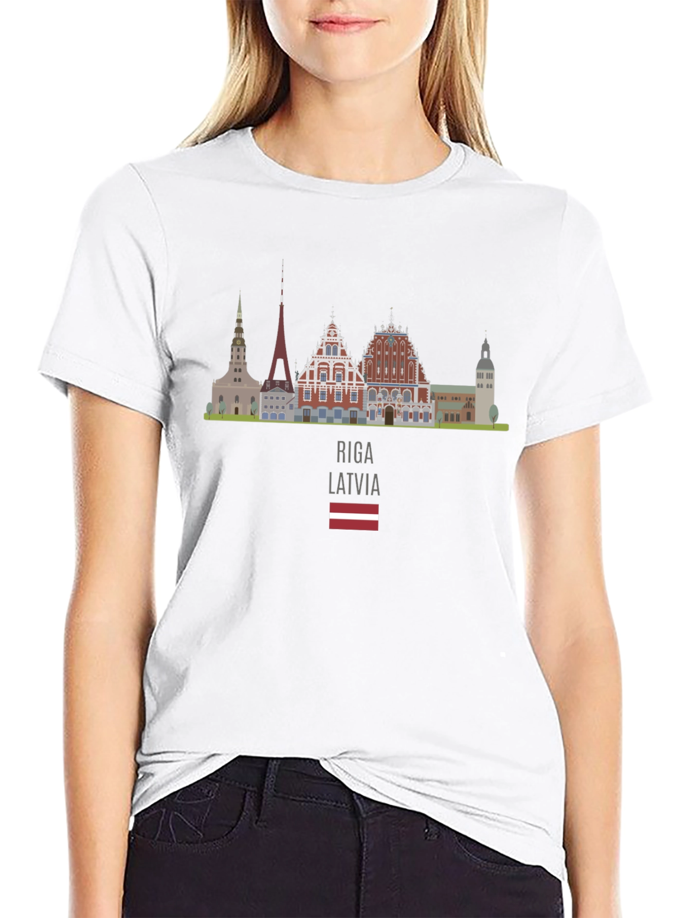 Riga Latvia Skyline T-Shirt