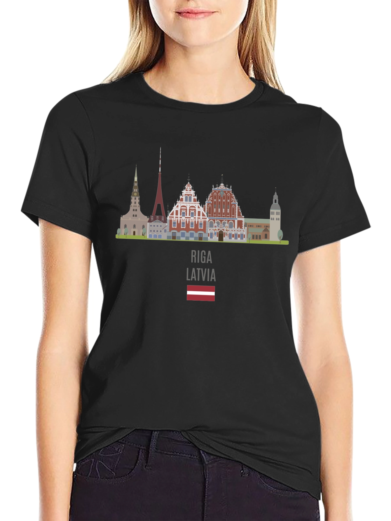 Riga Latvia Skyline T-Shirt