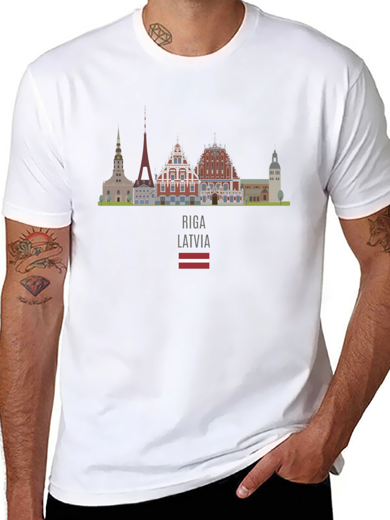 Riga Latvia Skyline T-Shirt
