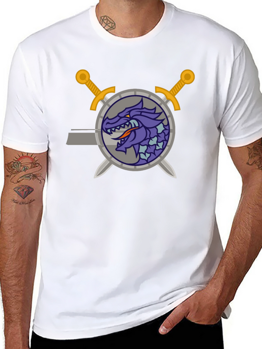 Dragon Crest Graphic Tee - Black Cotton Shirt
