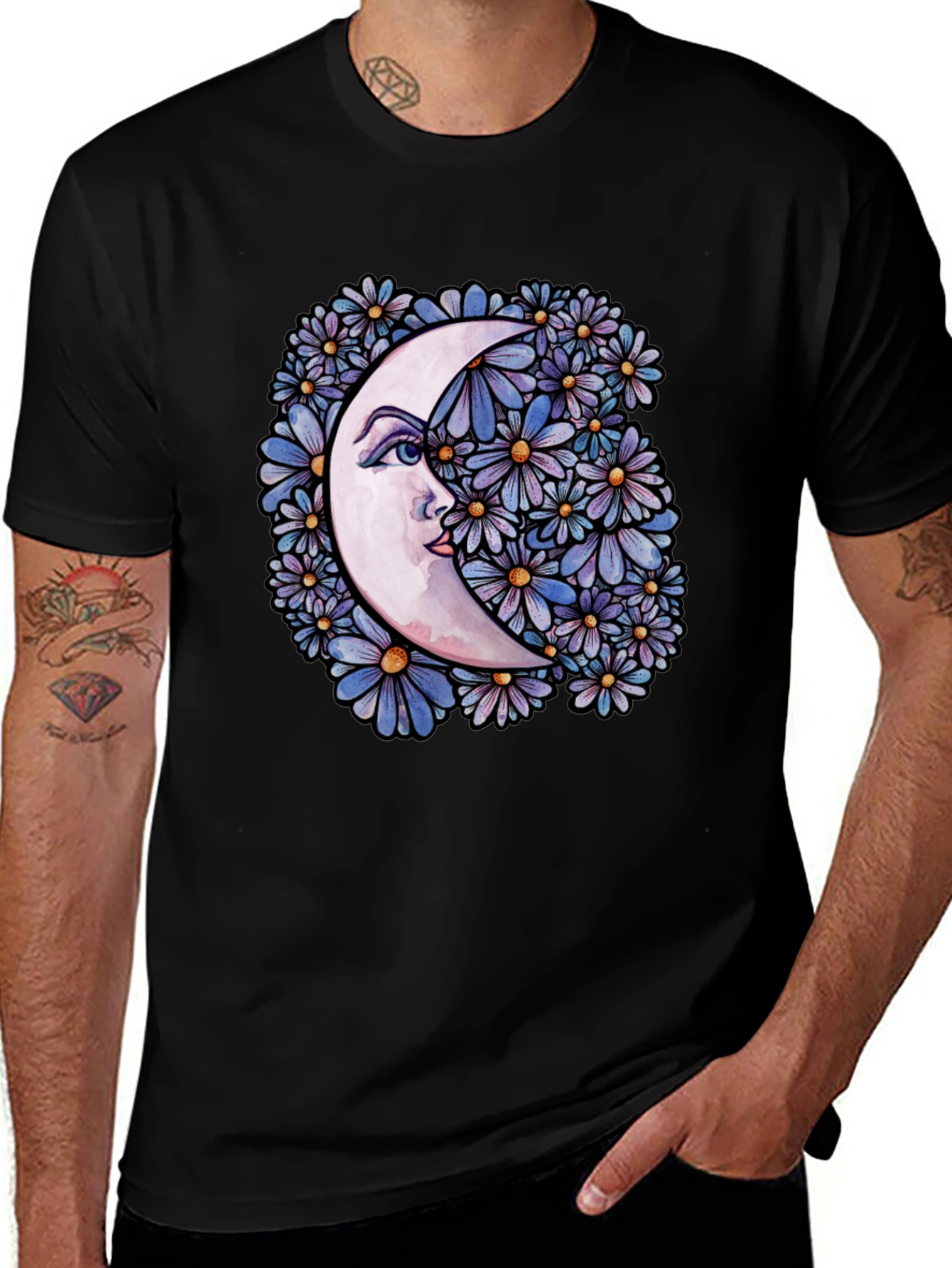 Moon & Floral Graphic Tee - Unisex