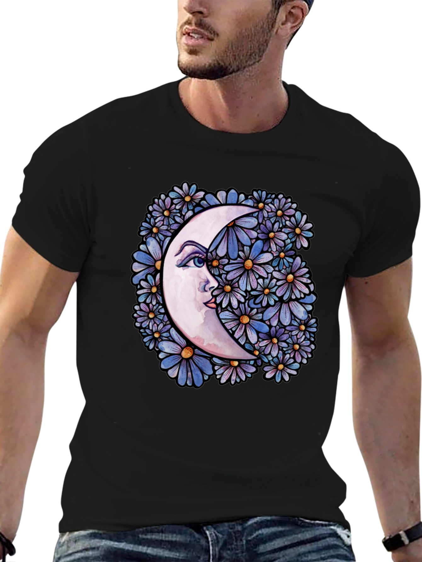 Moon & Floral Graphic Tee - Unisex
