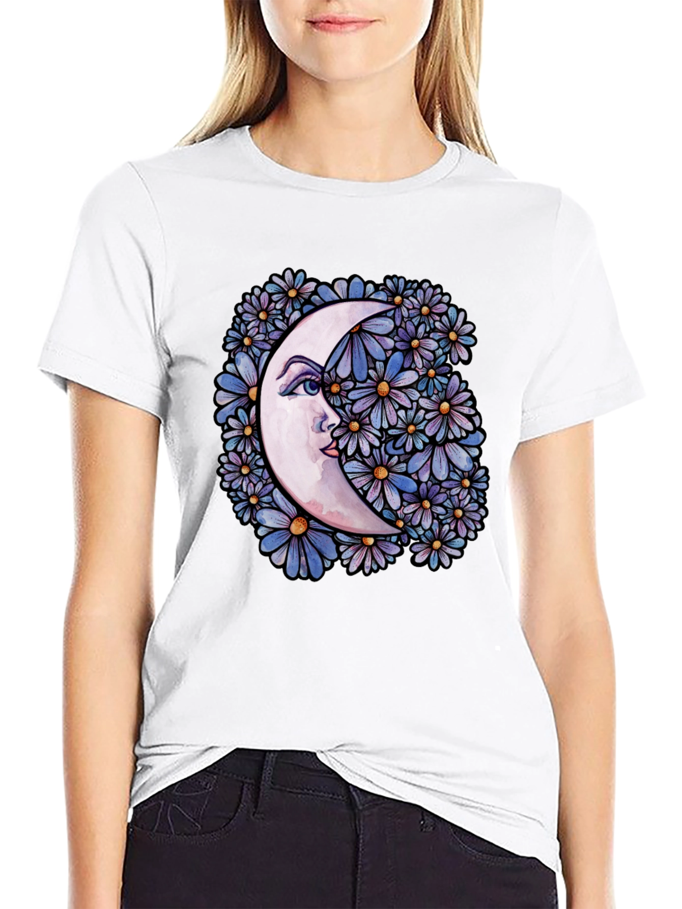 Moon & Floral Graphic Tee - Unisex