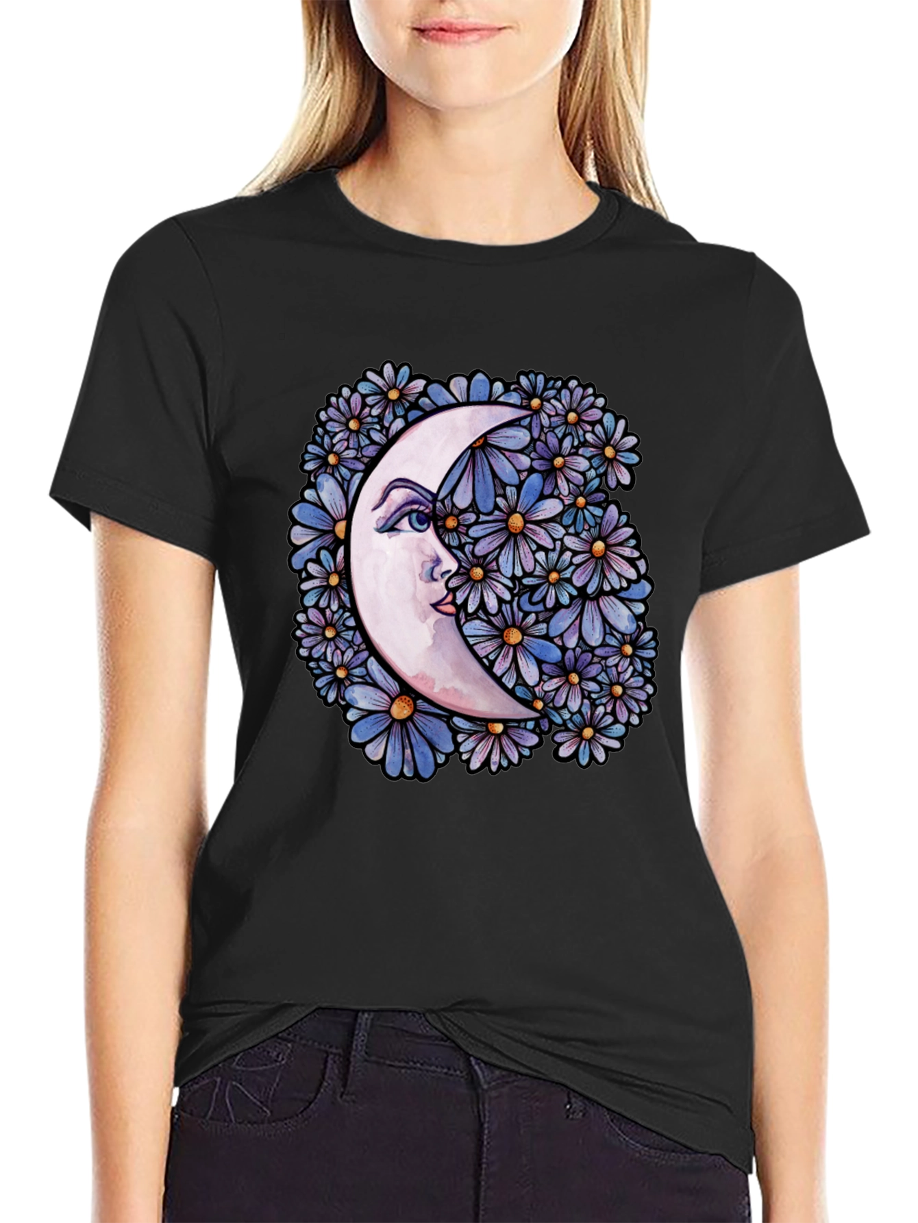 Moon & Floral Graphic Tee - Unisex
