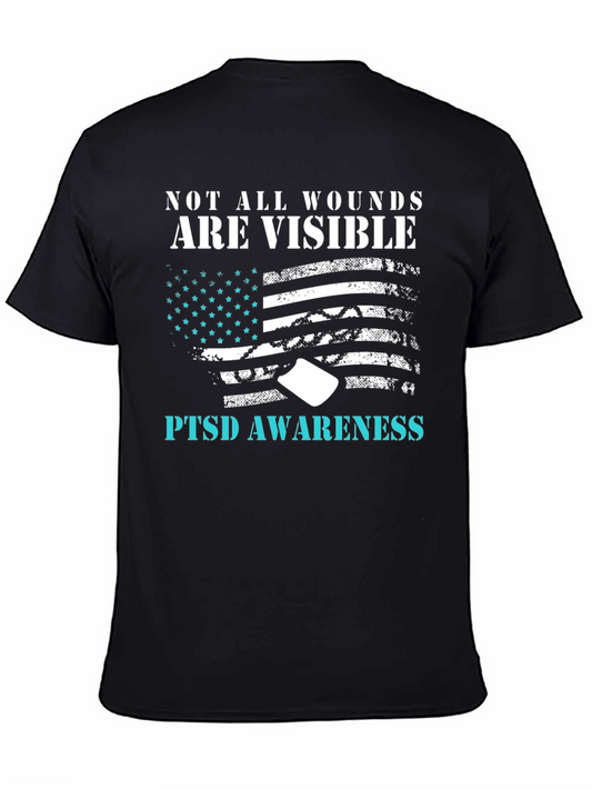 PTSD Awareness Graphic Tee - Not All Wounds Are Visible