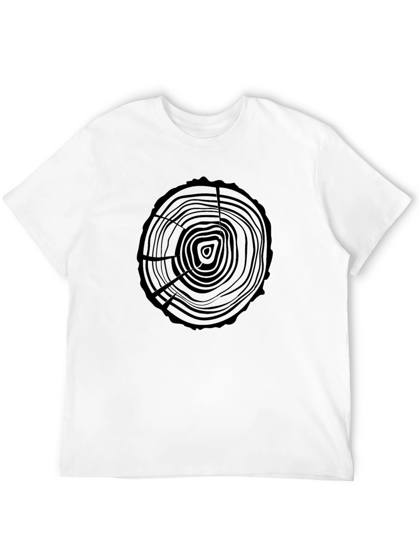 Black Tree Ring Graphic Tee - Nature Lovers Shirt