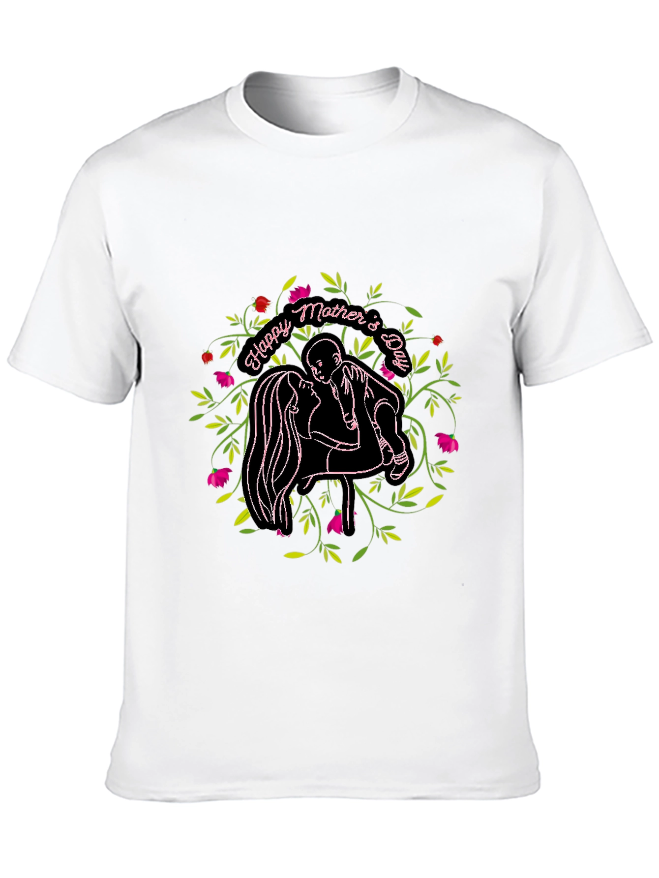 Happy Mothers Day Graphic Black T-Shirt