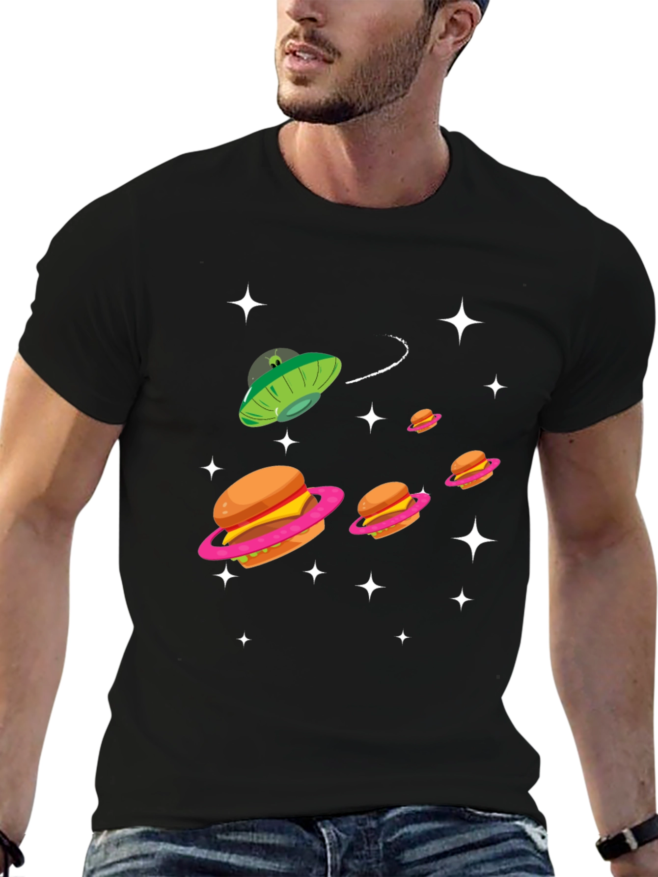 Cosmic Burger Planet Black T-Shirt