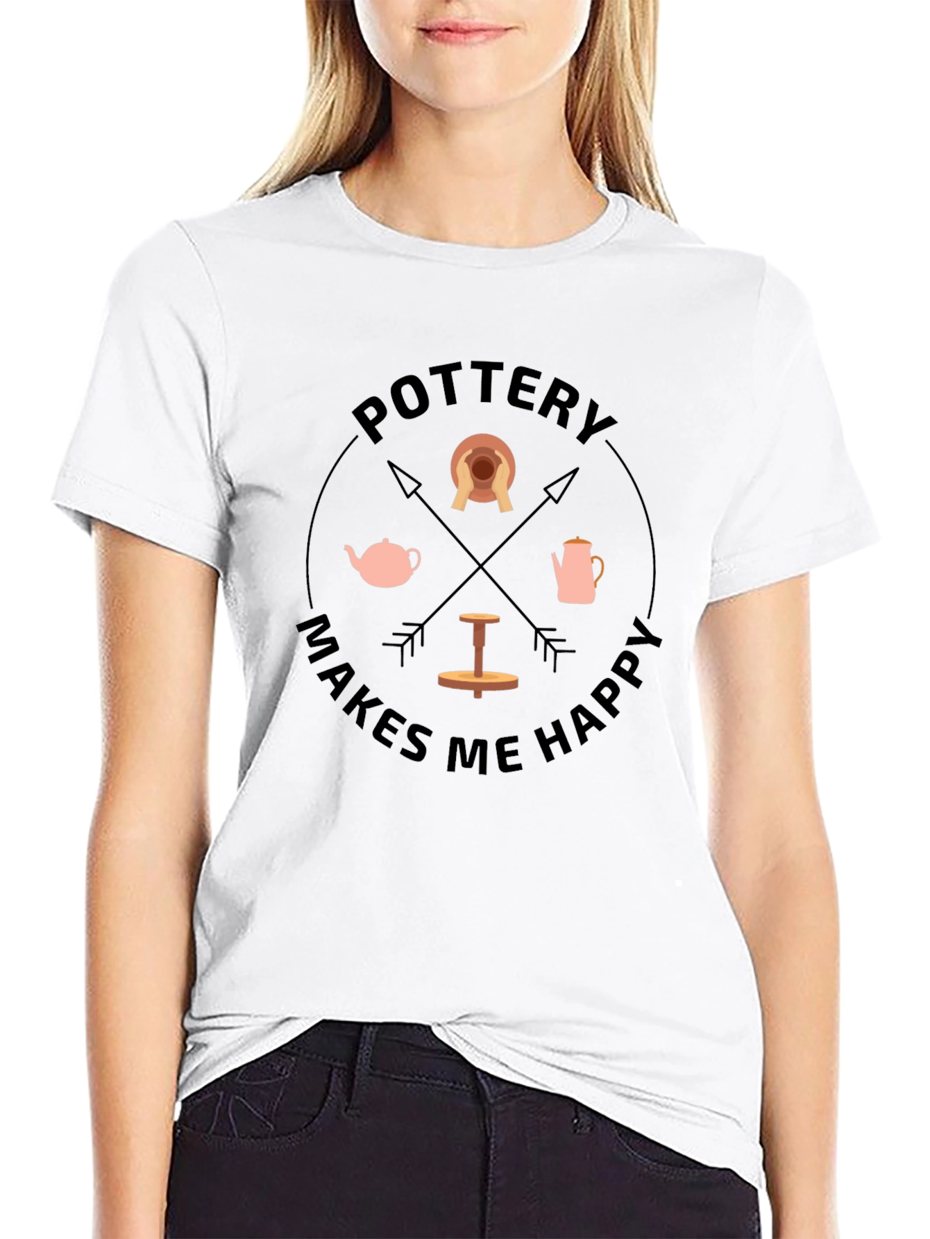Pottery Makes Me Happy Graphic T-Shirt