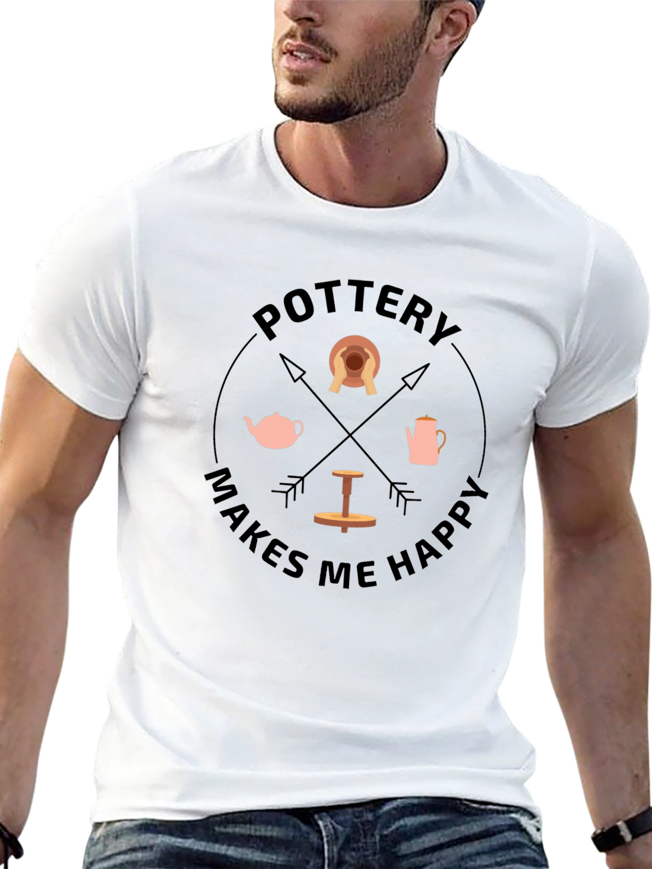 Pottery Makes Me Happy Graphic T-Shirt