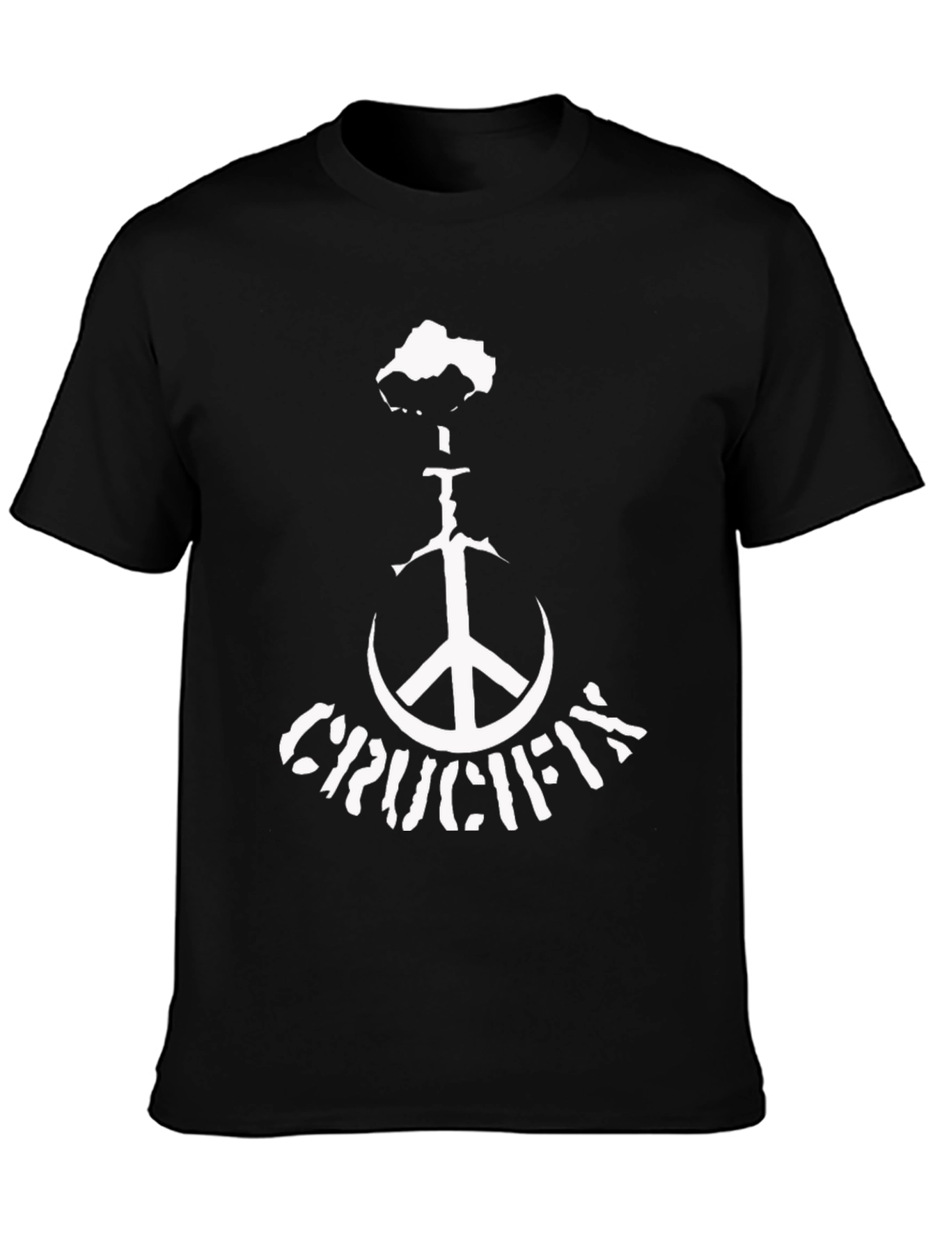 Crucifix Peace Sign Black T-Shirt
