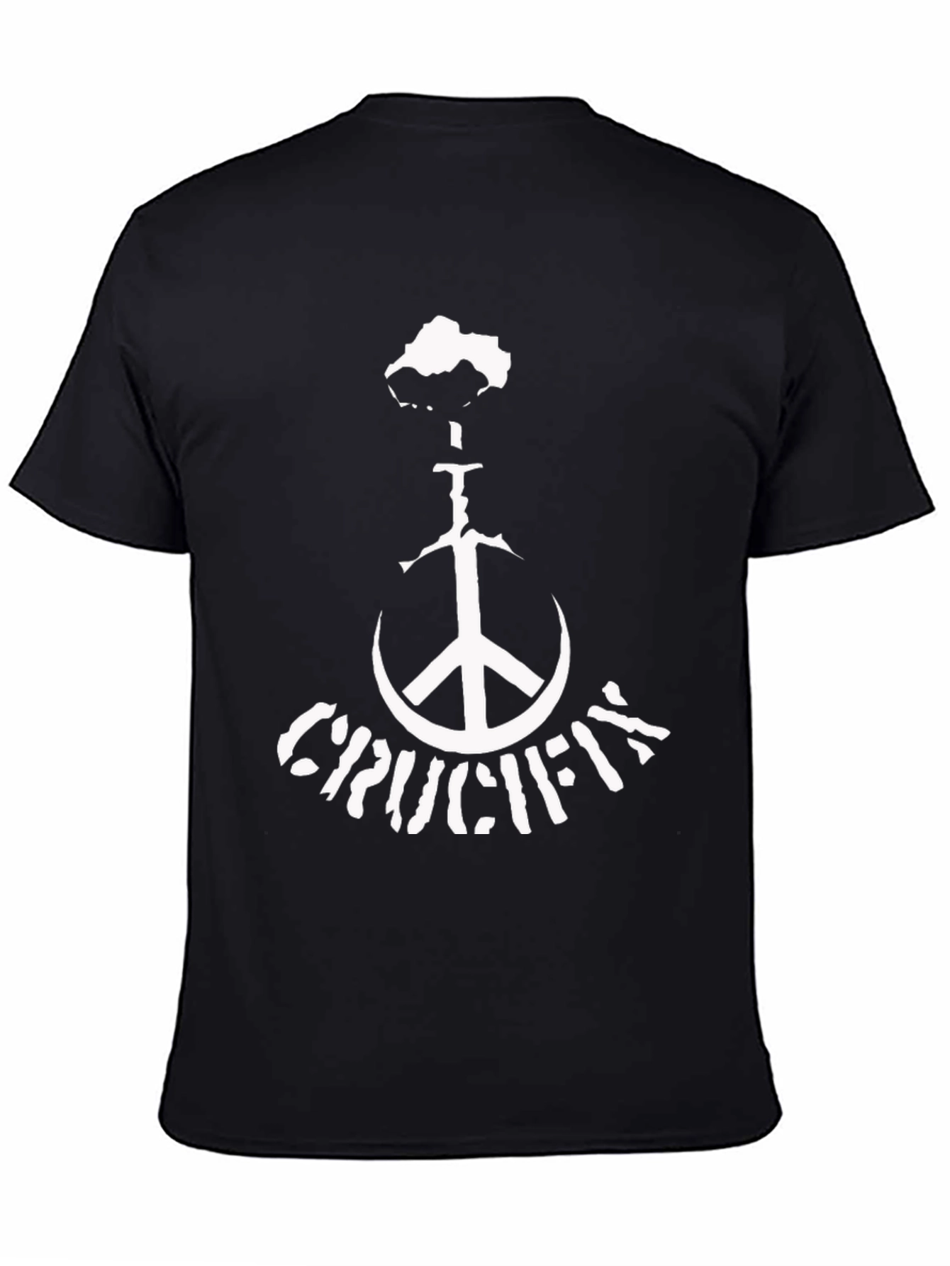 Crucifix Peace Sign Black T-Shirt