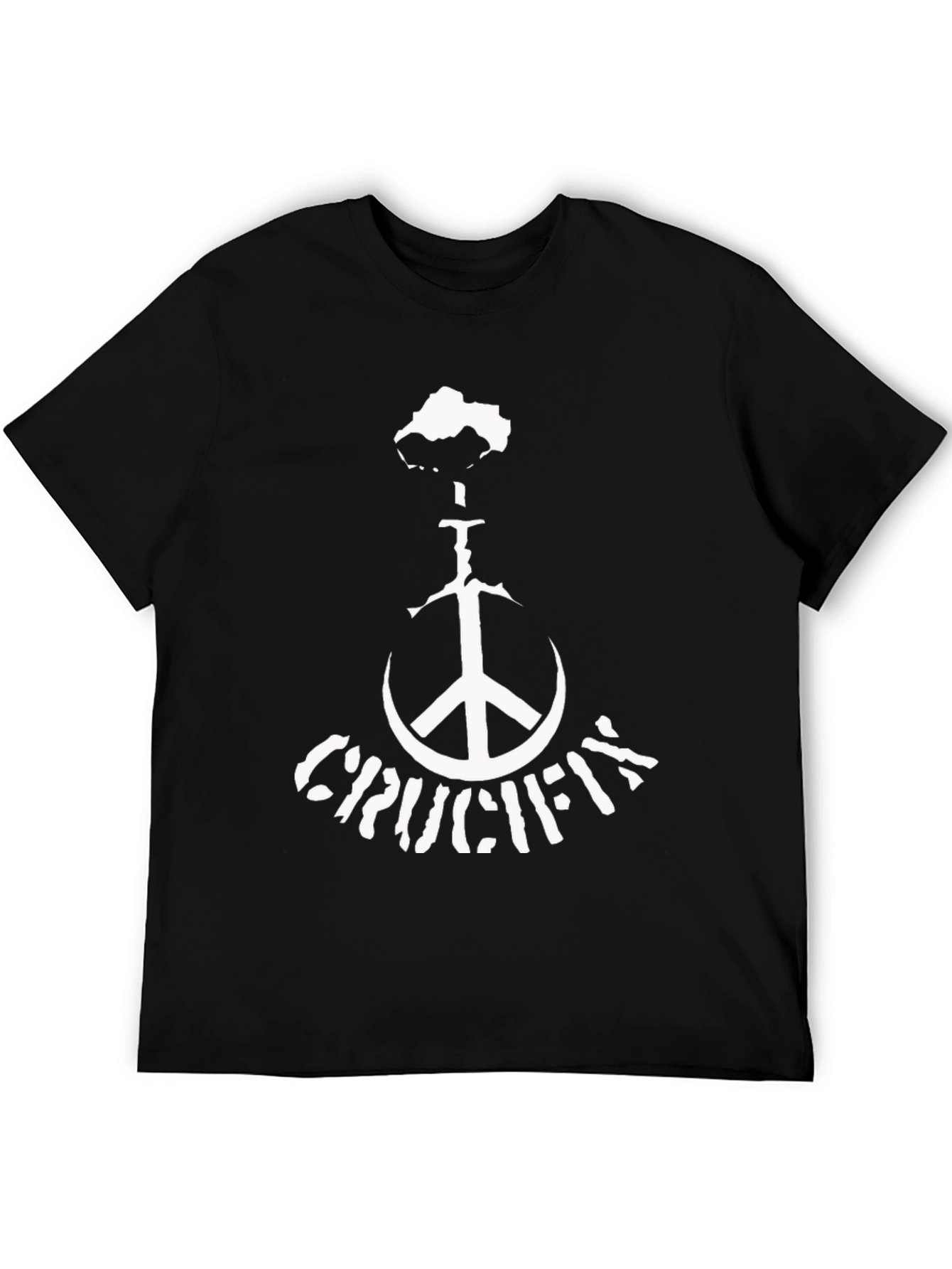 Crucifix Peace Sign Black T-Shirt