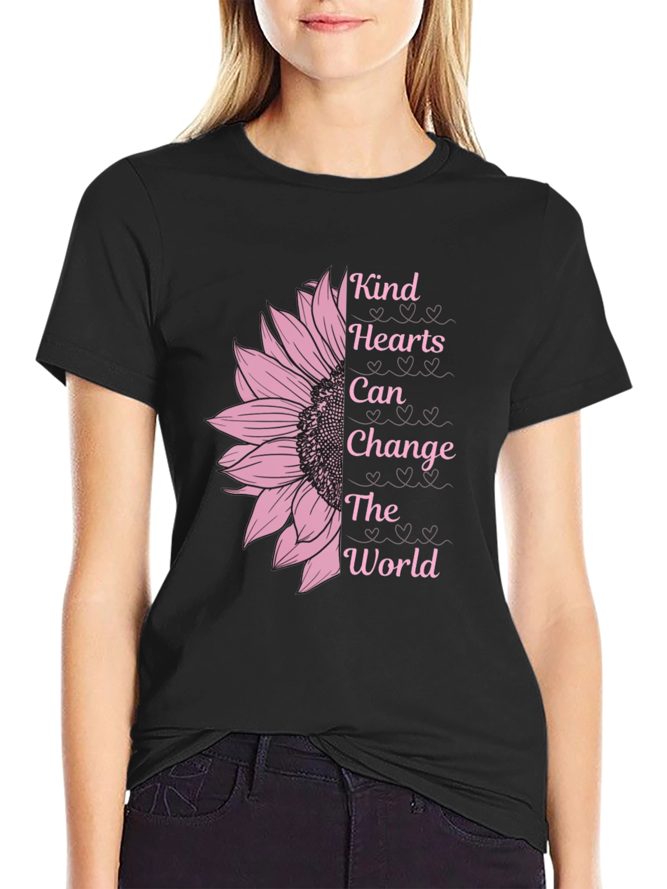 Kind Hearts Sunflower Graphic T-Shirt