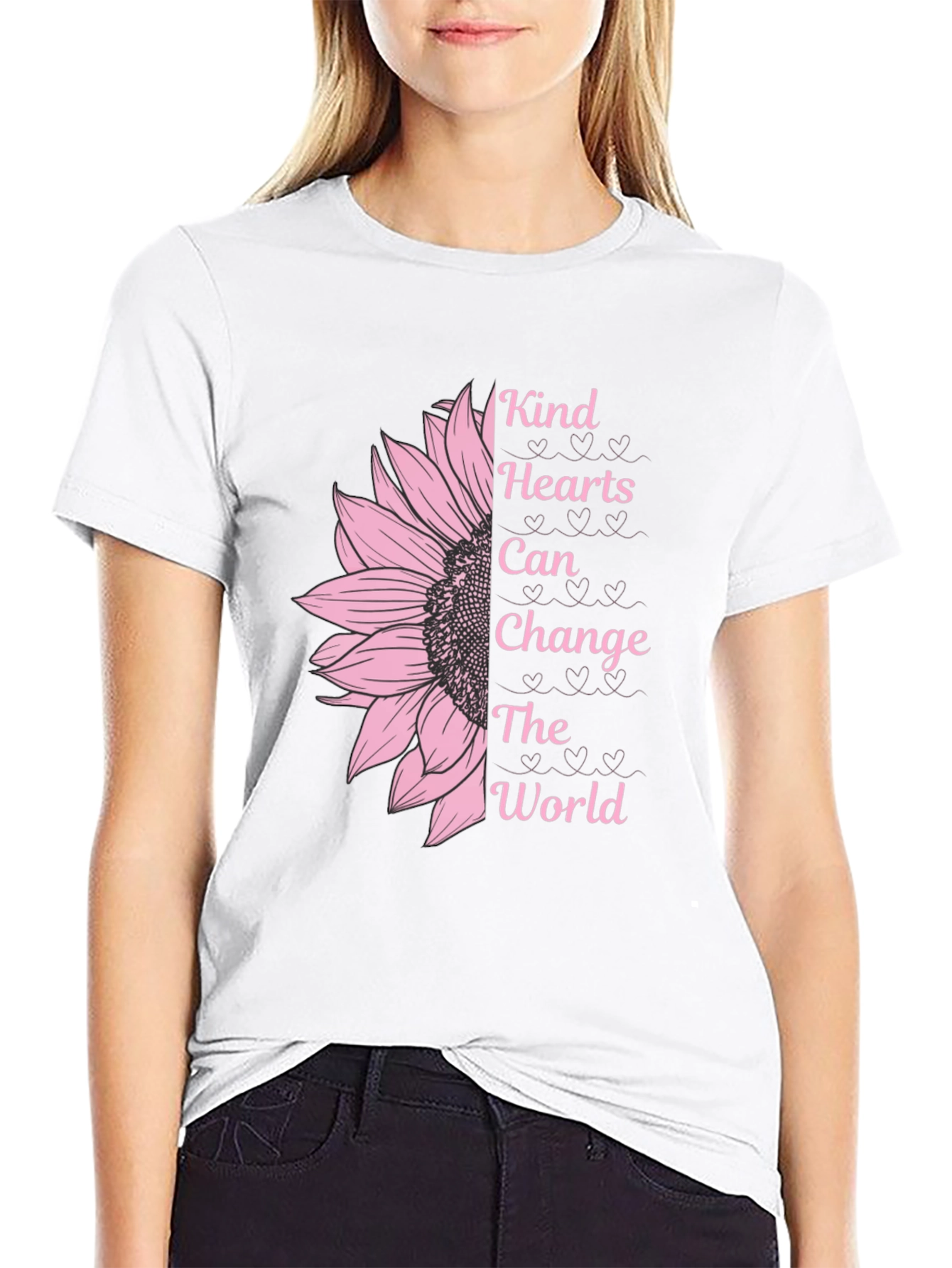Kind Hearts Sunflower Graphic T-Shirt
