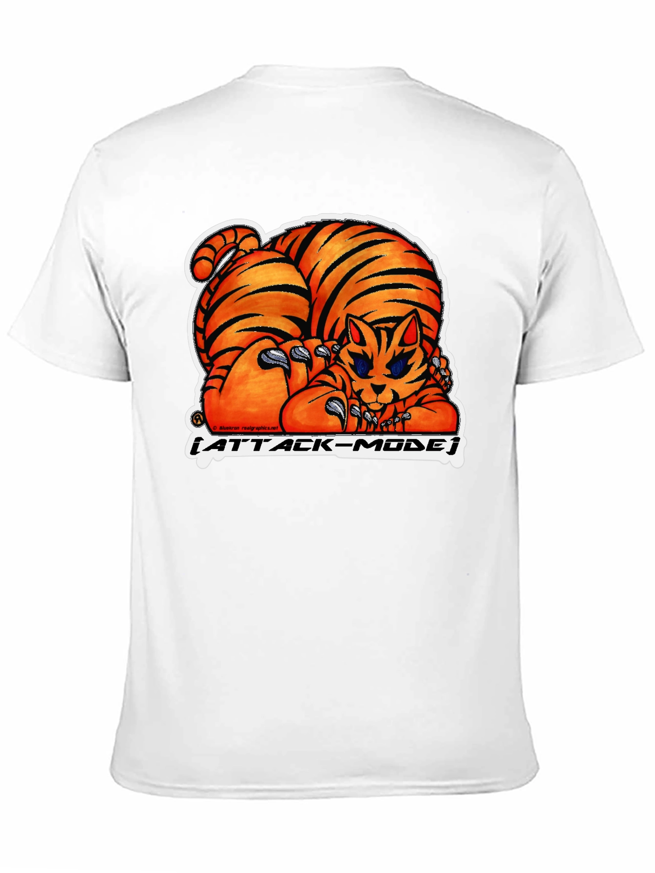 Attack Mode Tiger Graphic Tee - Black Cotton Blend